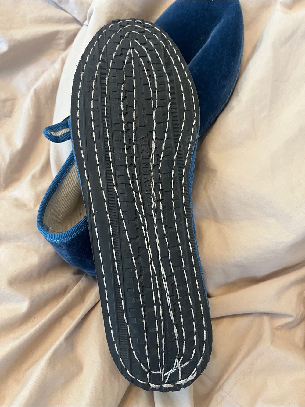 VIBI VENEZIA Blue Velvet Mary Jane Flats - Picture 3 of 3